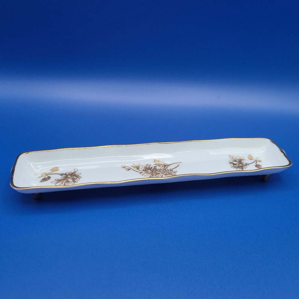 Vintage Hammersley Bone China Mint Dish Gold Chrysanthemum H-225 1920s-1930s